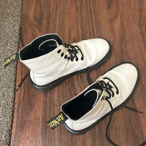 white leather dr marten boots